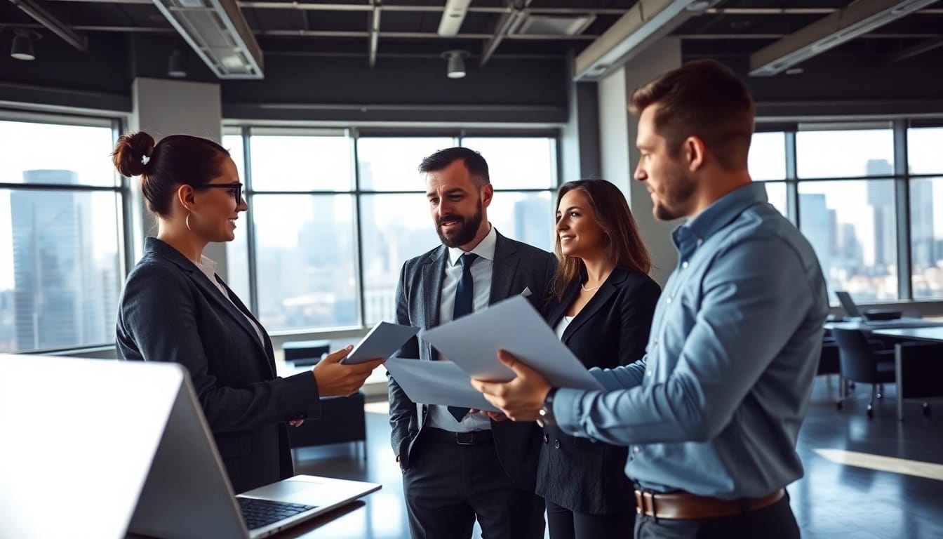 Headhunter Ingenieure working together in a modern office to discuss ideal candidates.