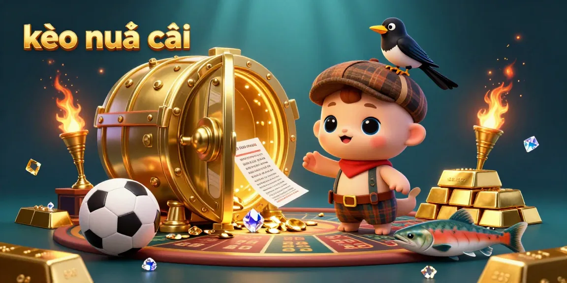 Engage with exciting kèo nhà cái betting at a vibrant casino scene featuring cartoon Nessie and gold treasures.