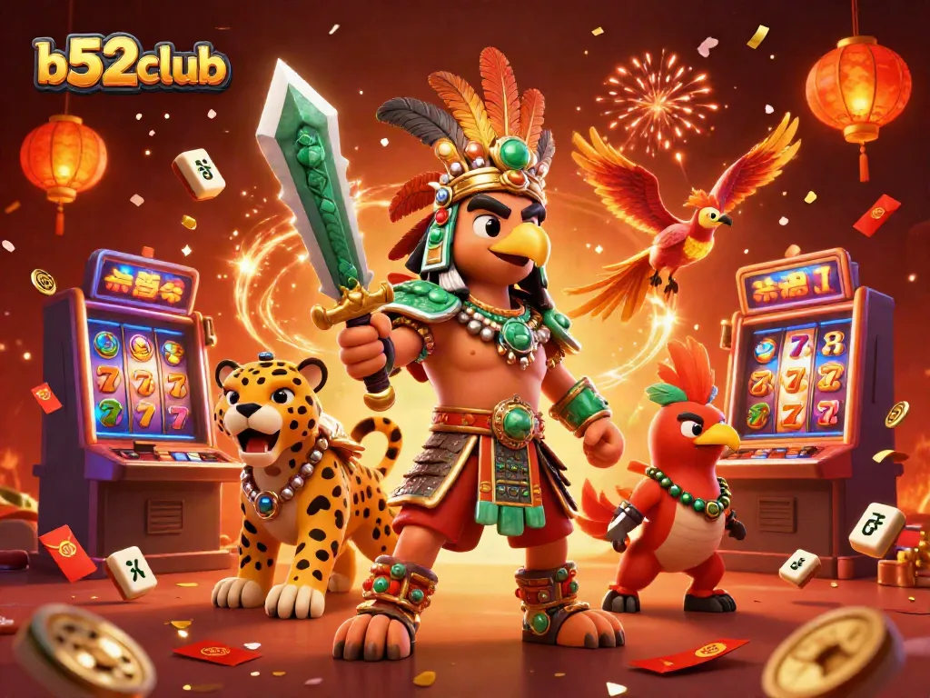 Engage in vibrant casino gameplay with b52club featuring slot machines and festive characters