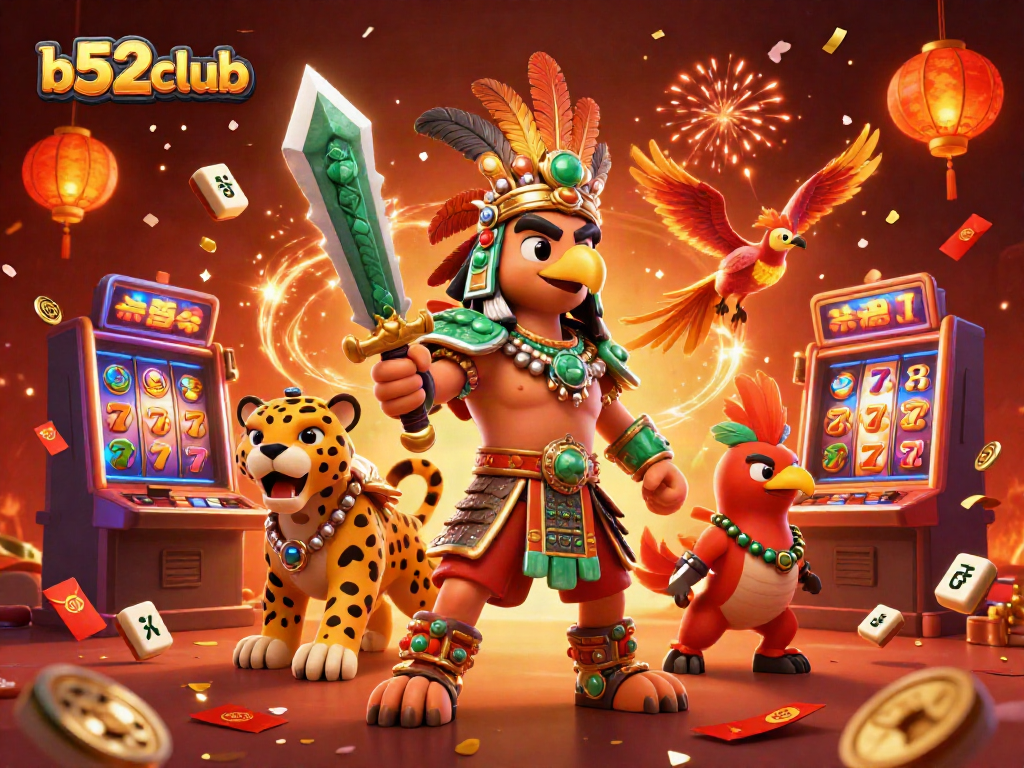 Engage in vibrant casino gameplay with b52club featuring slot machines and festive characters