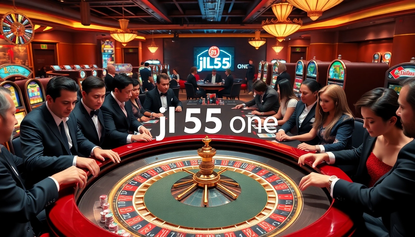 Experience the excitement of gambling at the jl55 one casino with vibrant tables and eager players.